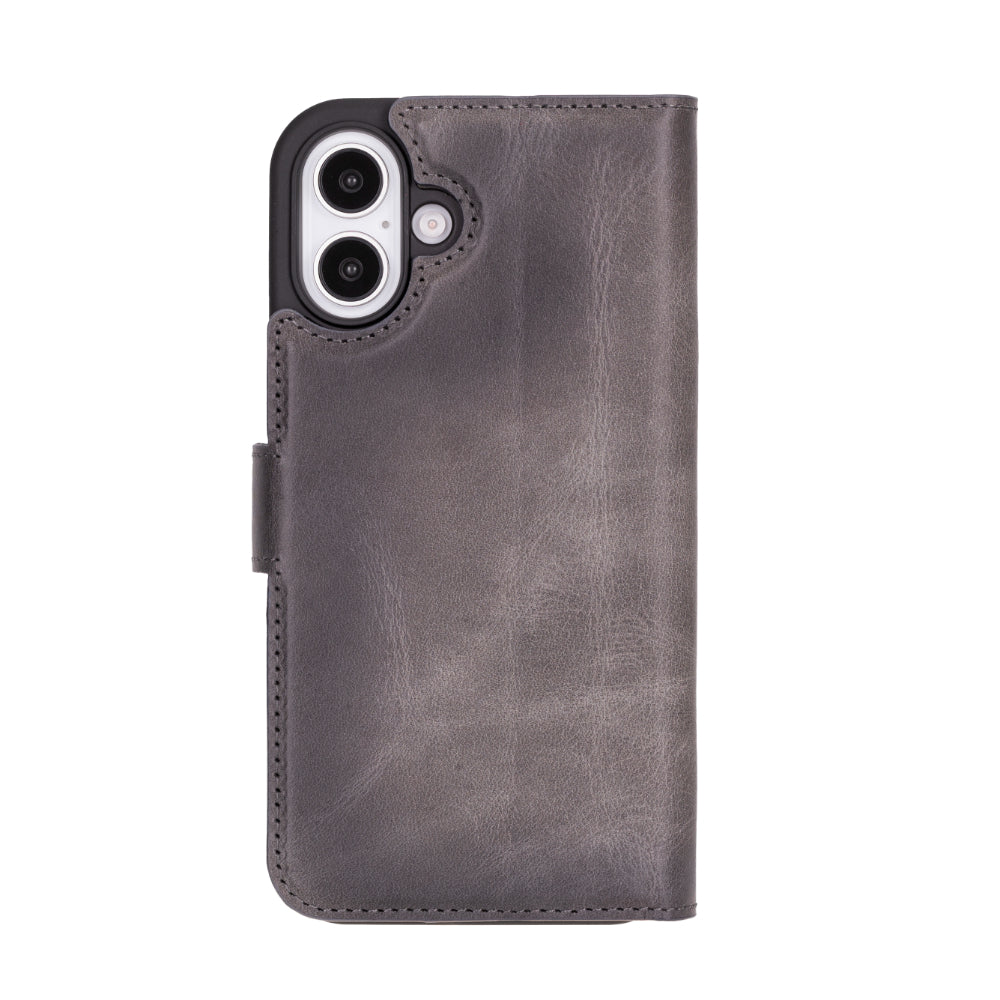 Magic iPhone 16 Genuine Leather Detachable Wallet Case