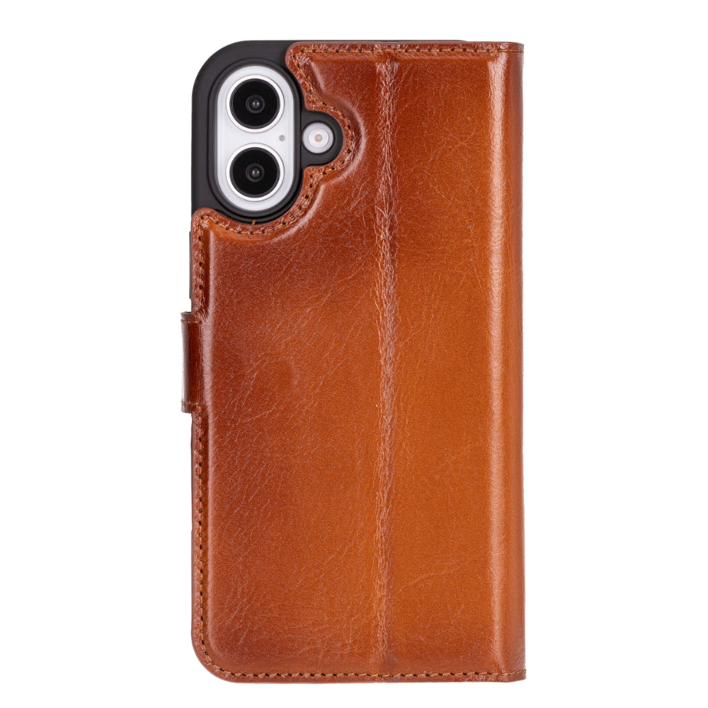 Magic iPhone 16 Genuine Leather Detachable Wallet Case