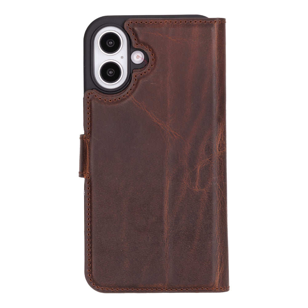 Magic iPhone 16 Genuine Leather Detachable Wallet Case