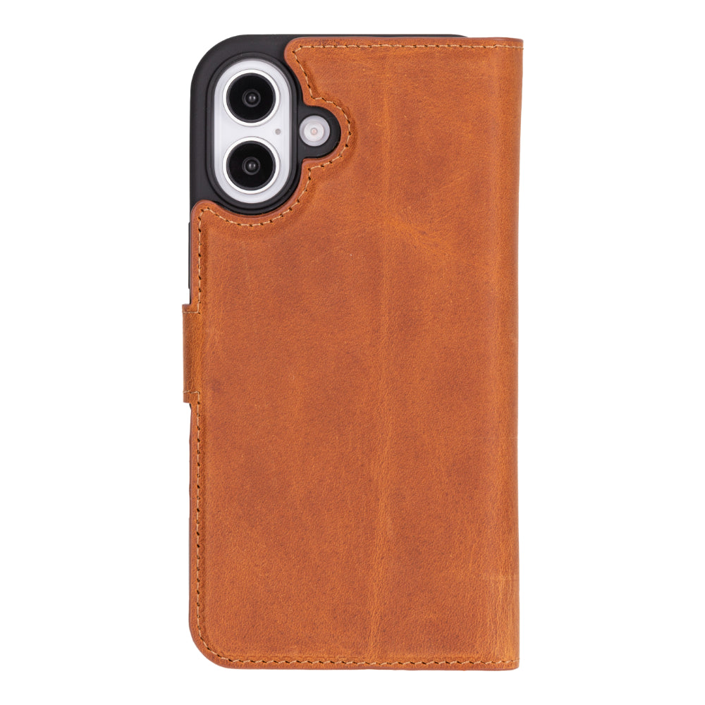 Magic iPhone 16 Genuine Leather Detachable Wallet Case