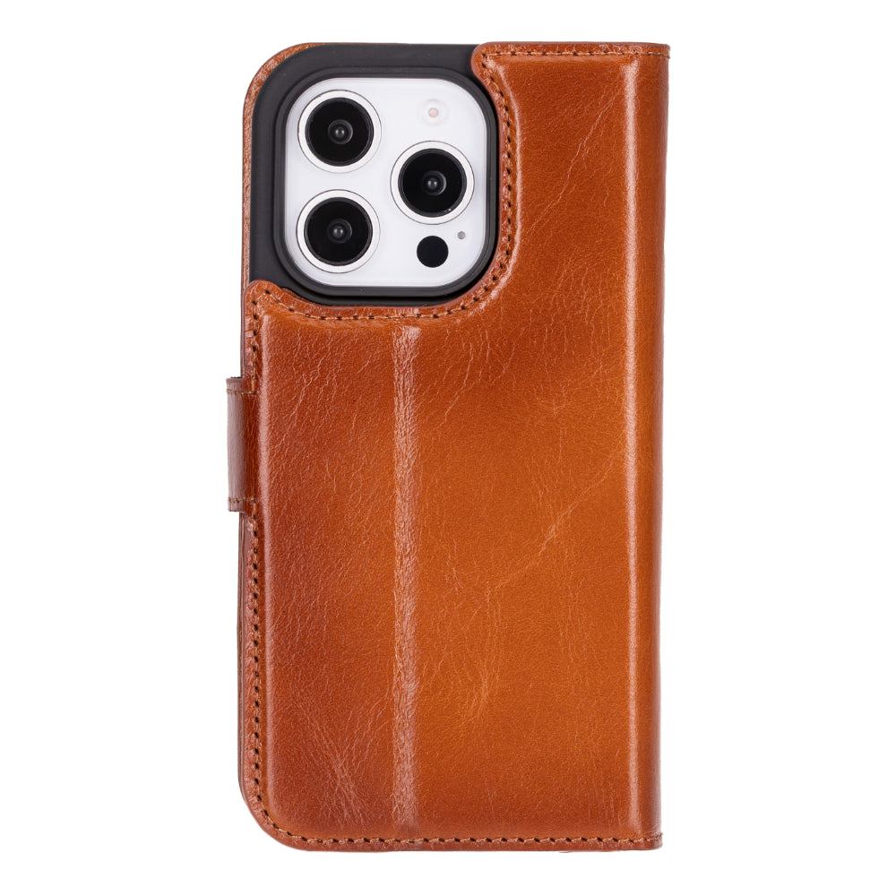 Magic iPhone 16 Pro Genuine Leather Detachable Wallet Case