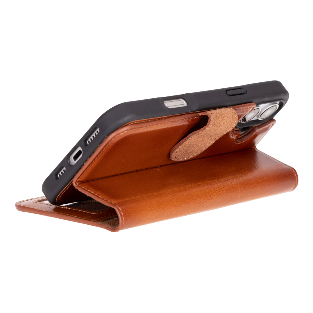 Magic iPhone 16 Genuine Leather Detachable Wallet Case