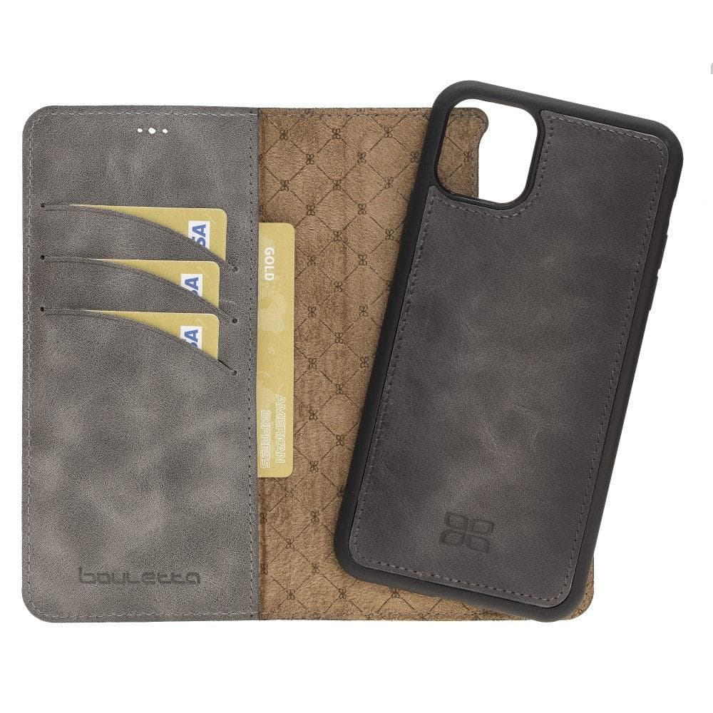 Magic iPhone 11 Series Detachable Genuine Leather Wallet Case - MW