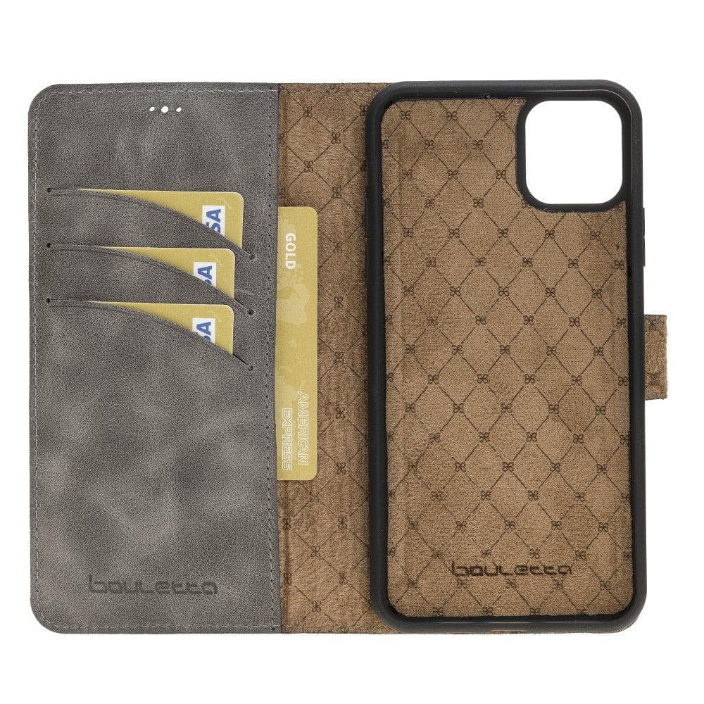 Magic iPhone 11 Series Detachable Genuine Leather Wallet Case - MW