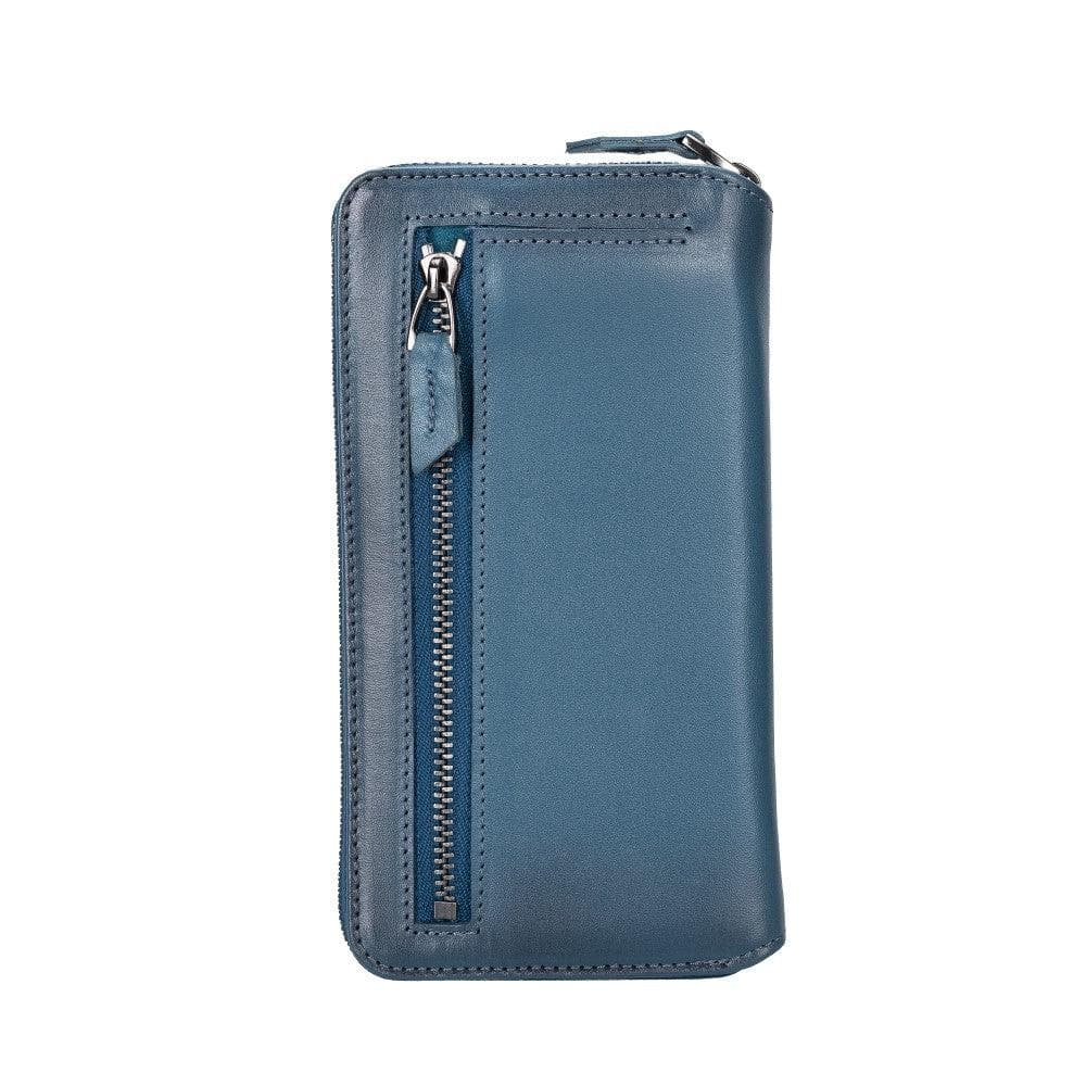 Pouch Magic Wallet iPhone 14 Series Detachable and Zipper Genuine Leather Wallet Case