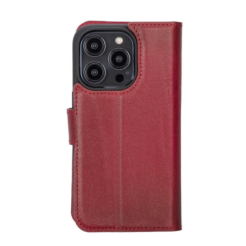 Magic iPhone 14 Series Detachable Colorful Genuine Leather Wallet Case