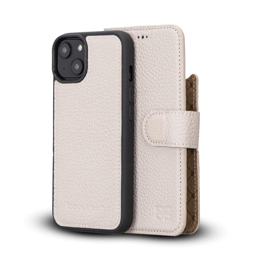 Magic iPhone 14 Series Detachable Colorful Genuine Leather Wallet Case