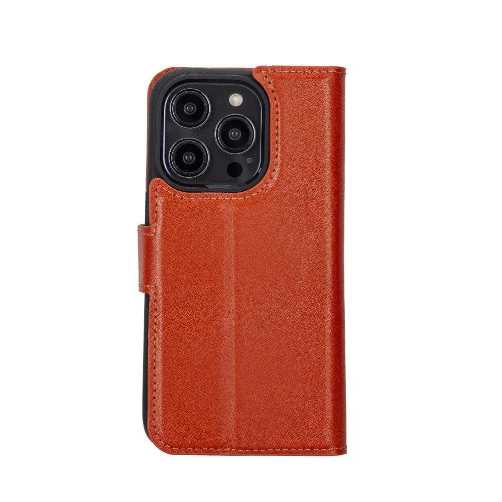 Magic iPhone 14 Series Detachable Colorful Genuine Leather Wallet Case