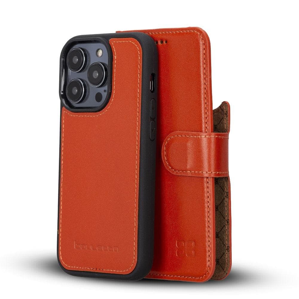 Magic iPhone 14 Series Detachable Colorful Genuine Leather Wallet Case