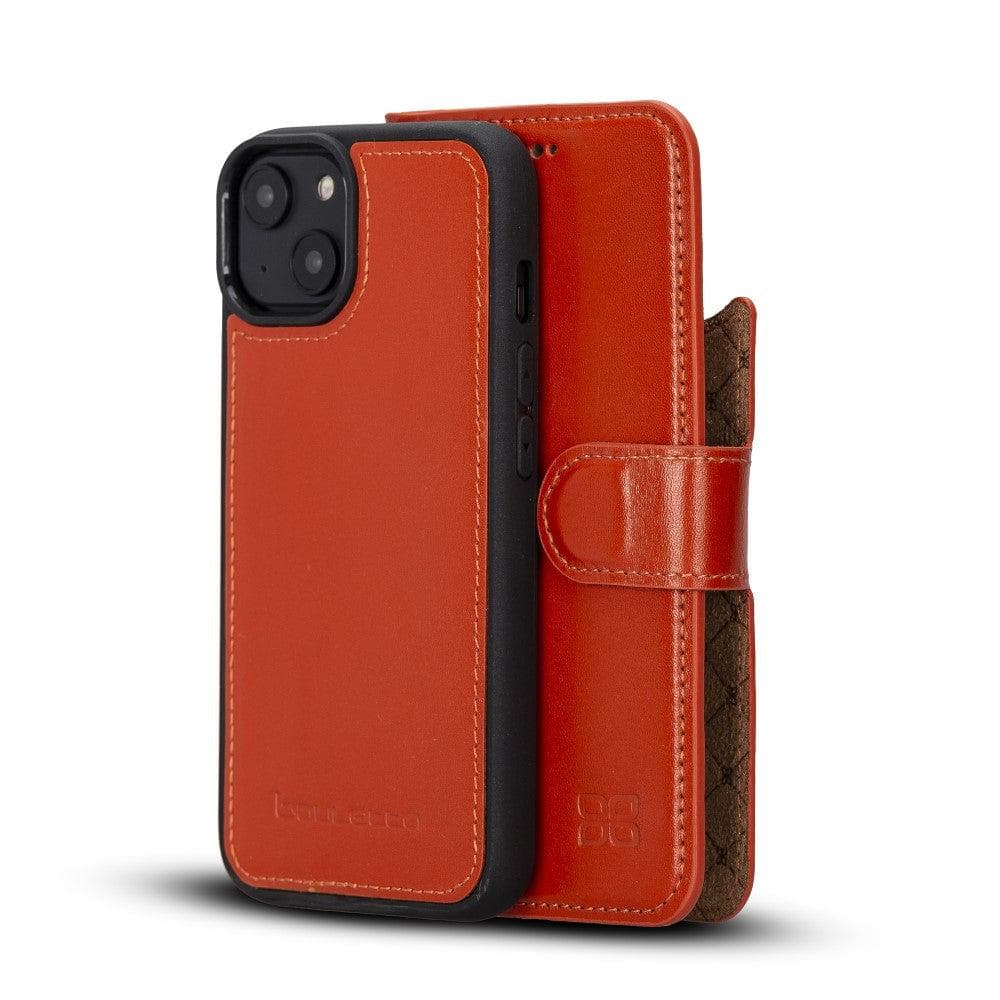 Magic iPhone 14 Series Detachable Colorful Genuine Leather Wallet Case