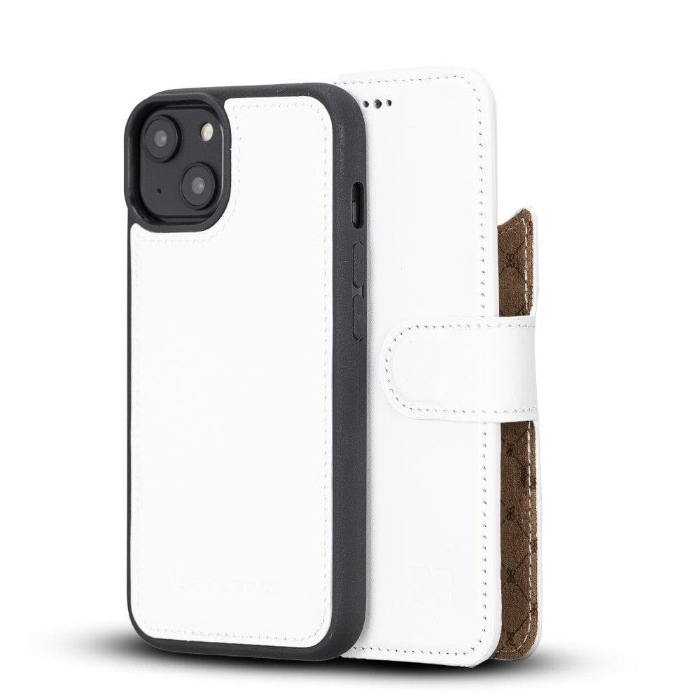 Magic iPhone 14 Series Detachable Colorful Genuine Leather Wallet Case