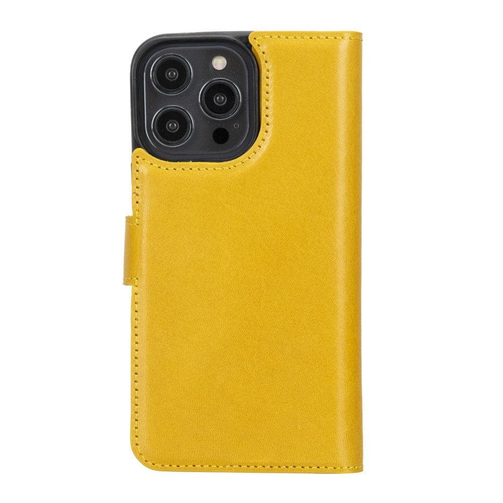 Magic iPhone 14 Series Detachable Colorful Genuine Leather Wallet Case