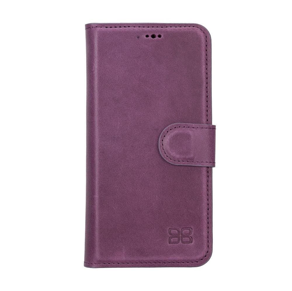 Magic iPhone 14 Series Detachable Darker Color Genuine Leather Wallet Case