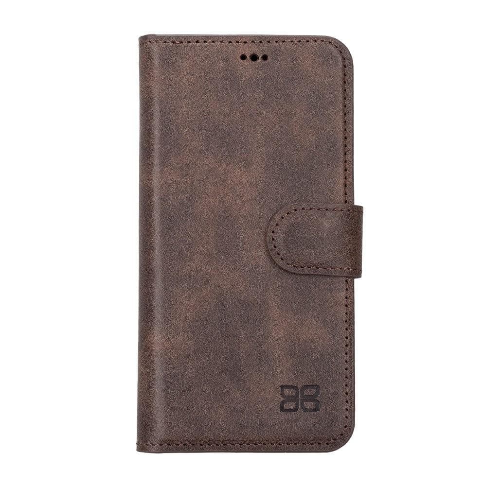 Magic iPhone 14 Series Detachable Darker Color Genuine Leather Wallet Case