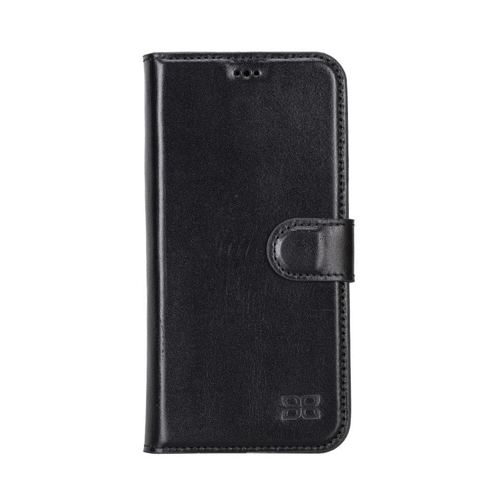 Magic iPhone 14 Series Detachable Darker Color Genuine Leather Wallet Case