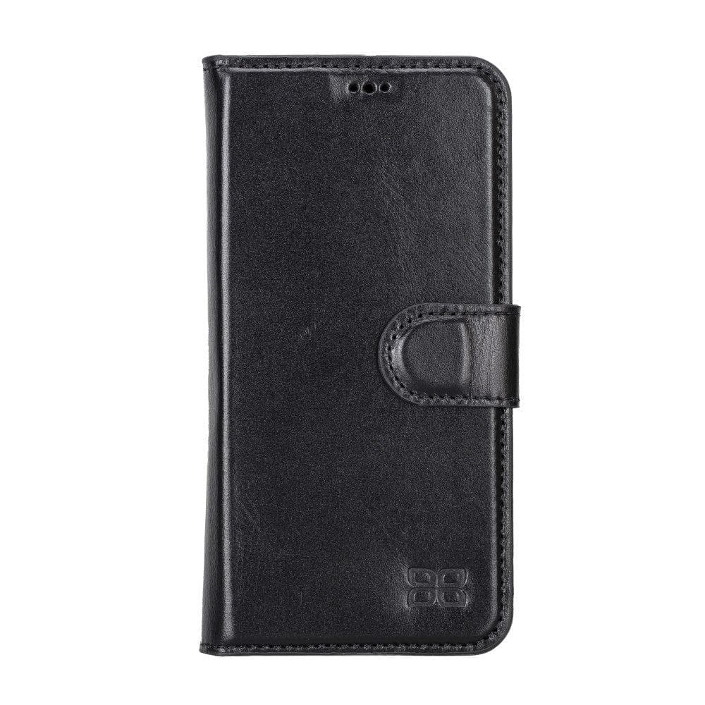 Magic iPhone 14 Series Detachable Darker Color Genuine Leather Wallet Case