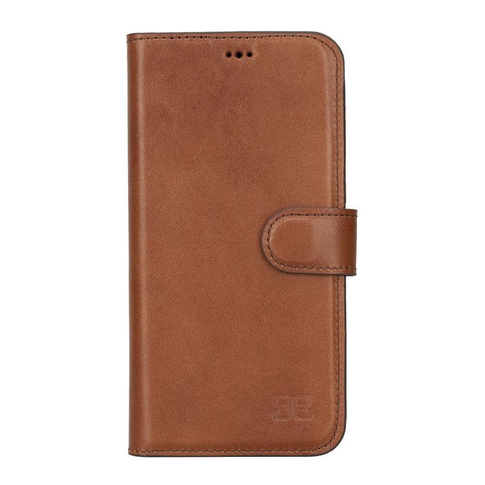 Magic iPhone 14 Series Detachable Darker Color Genuine Leather Wallet Case