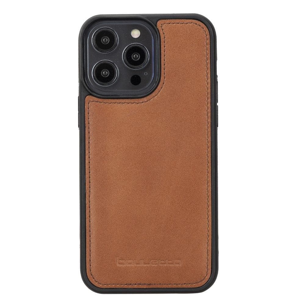 Magic iPhone 14 Series Detachable Darker Color Genuine Leather Wallet Case