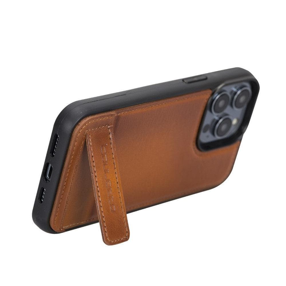 Flex Base Leather iPhone 14 Pro Max Case with Stand