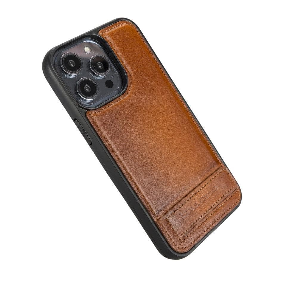 Flex Base iPhone 14 Series Genuine Leather Back Cover with Stand