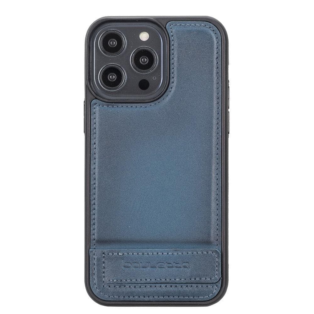 Flex Base iPhone 14 Series Genuine Leather Back Cover with Stand