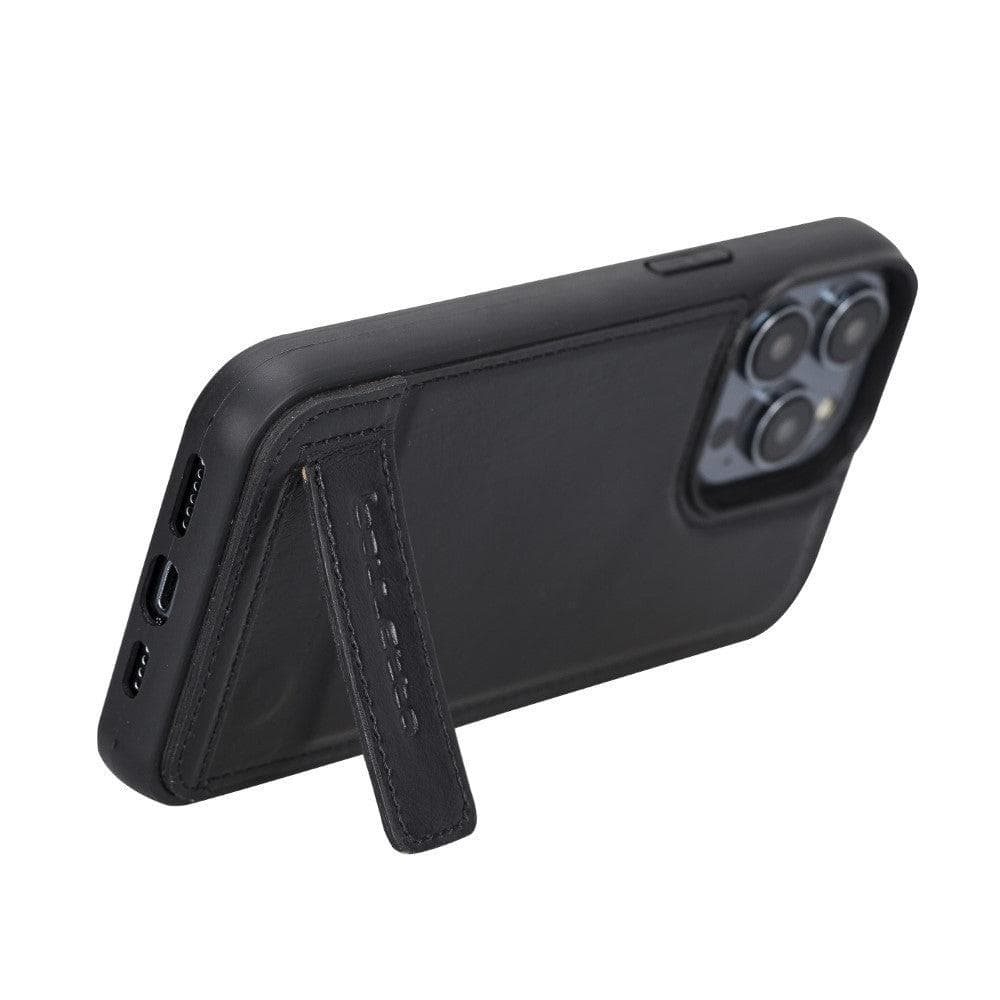 Flex Base Leather iPhone 14 Pro Max Case with Stand