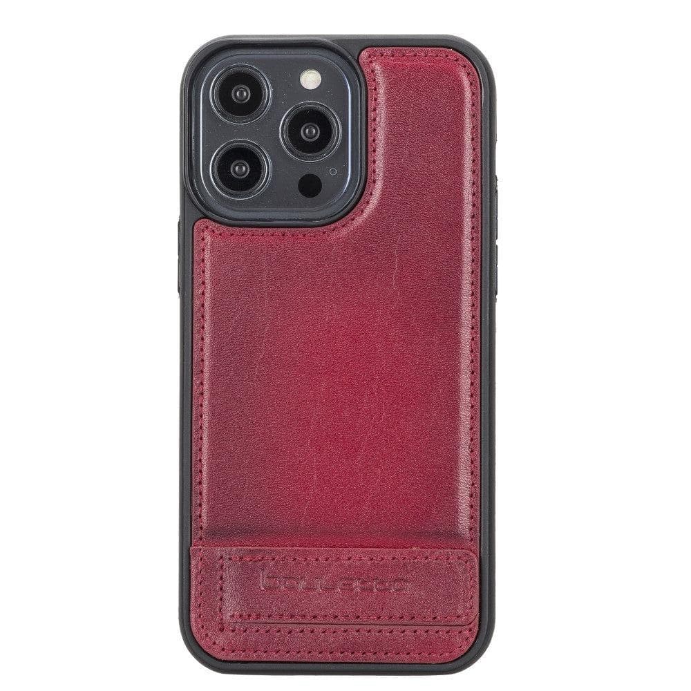 Flex Base iPhone 14 Series Genuine Leather Back Cover with Stand