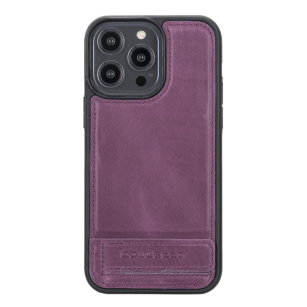 Flex Base iPhone 14 Series Genuine Leather Back Cover with Stand