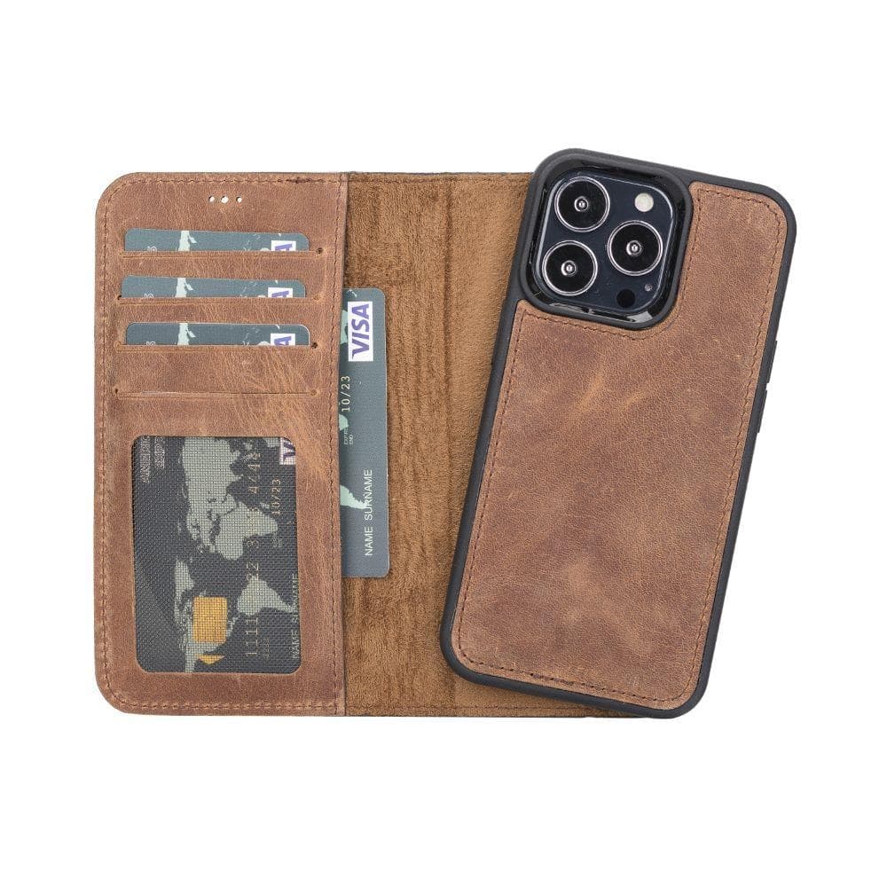 Magic iPhone 13 Series Detachable Genuine Leather Case / MW