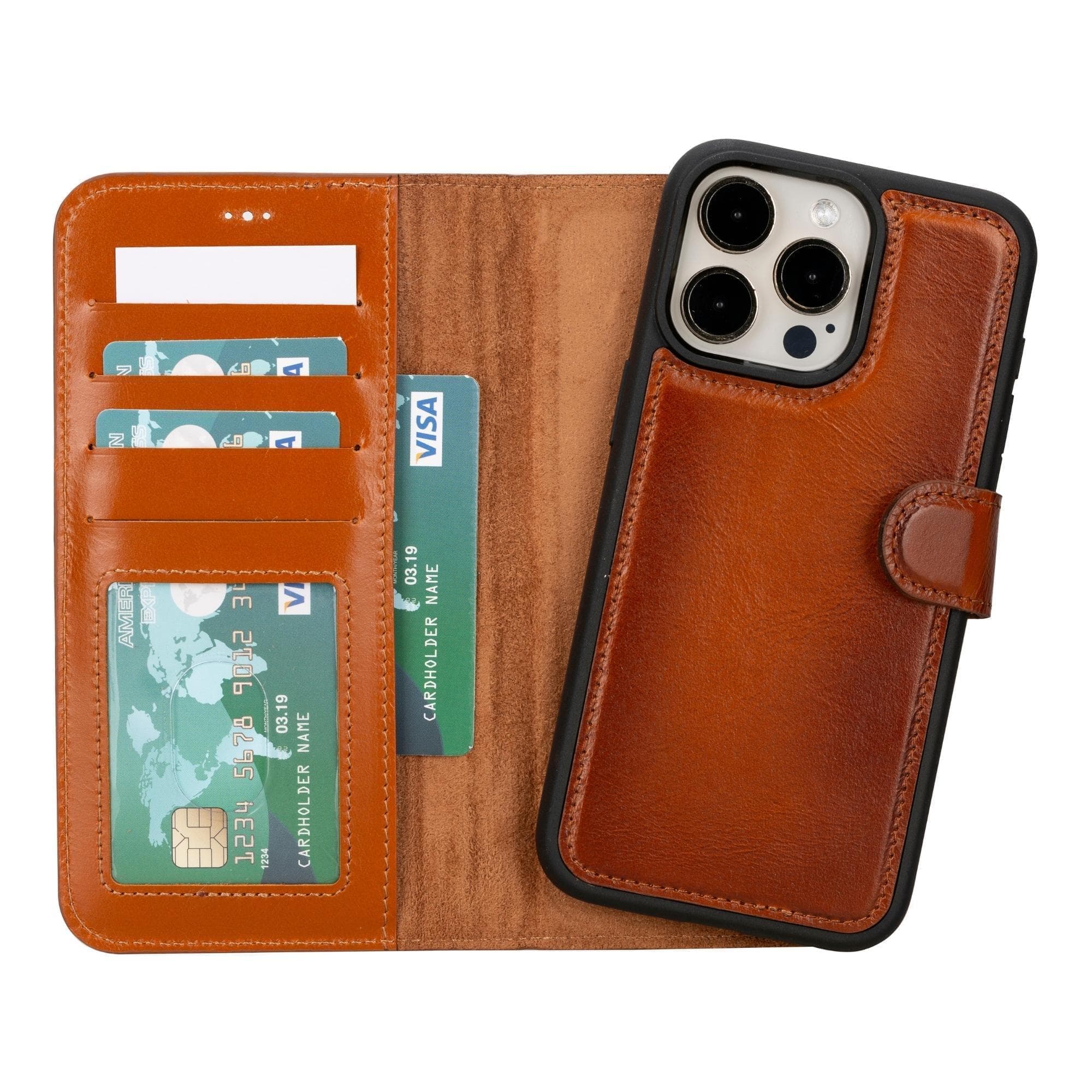 Magic iPhone 15 Series Detachable Genuine Leather Case