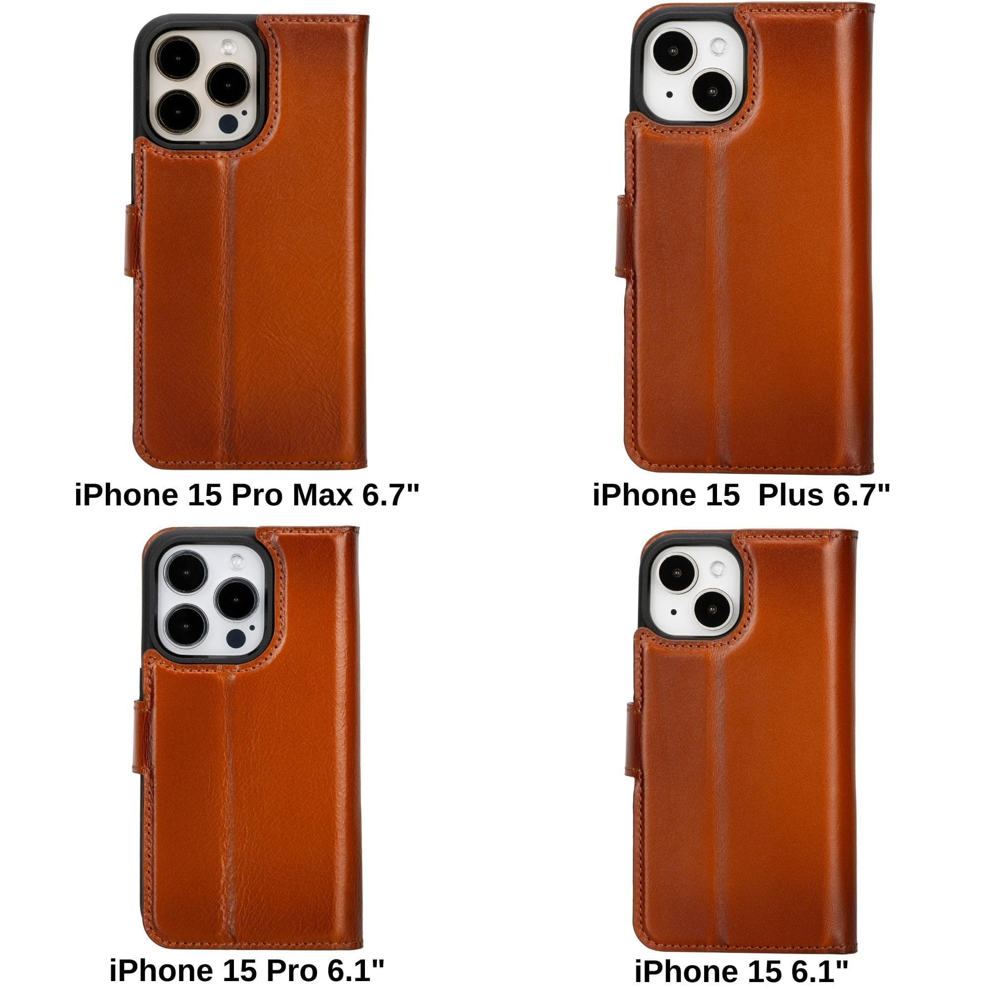 Magic iPhone 15 Series Detachable Genuine Leather Case