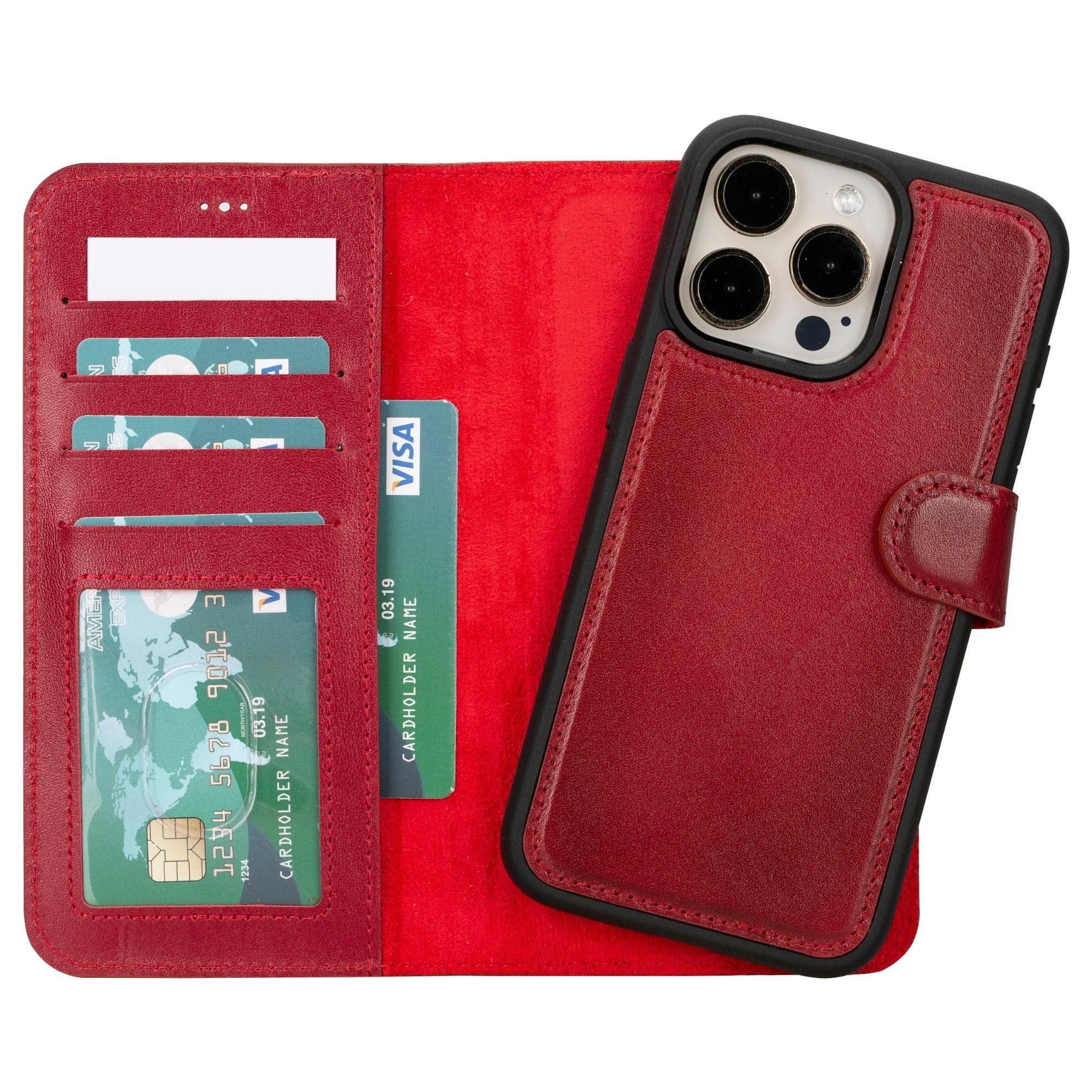 Magic iPhone 15 Plus Detachable Leather Wallet Case