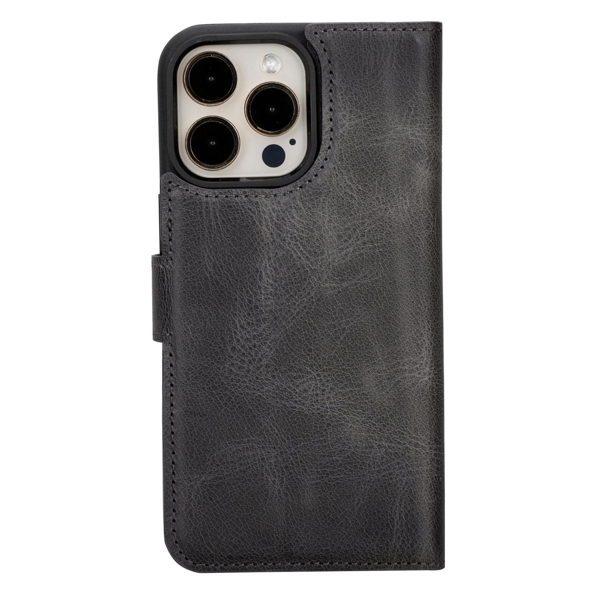 Magic iPhone 15 Pro Max Genuine Leather Detachable Wallet Case