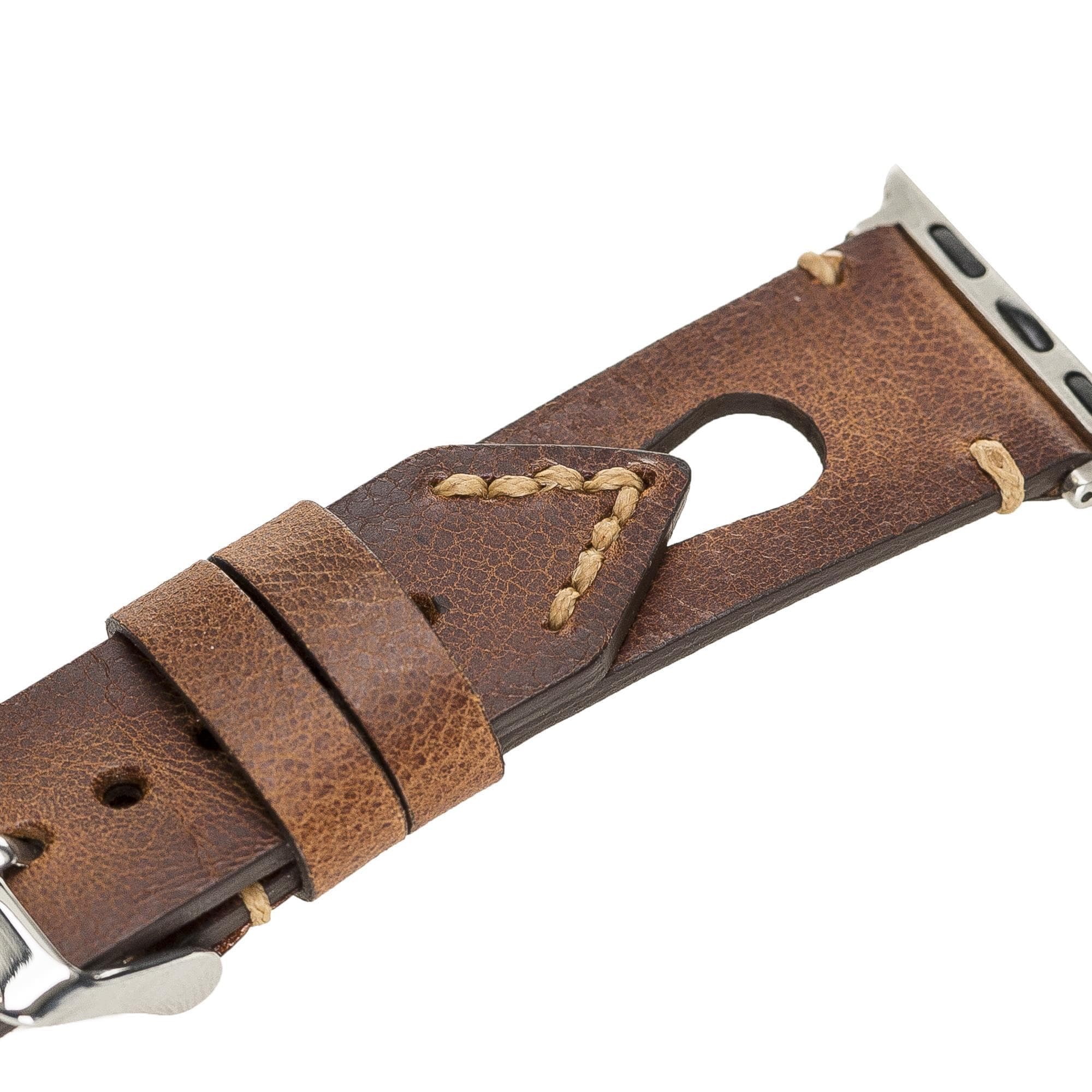 Leather Apple Watch Bands - BA2 Style Drop Cut 42mm