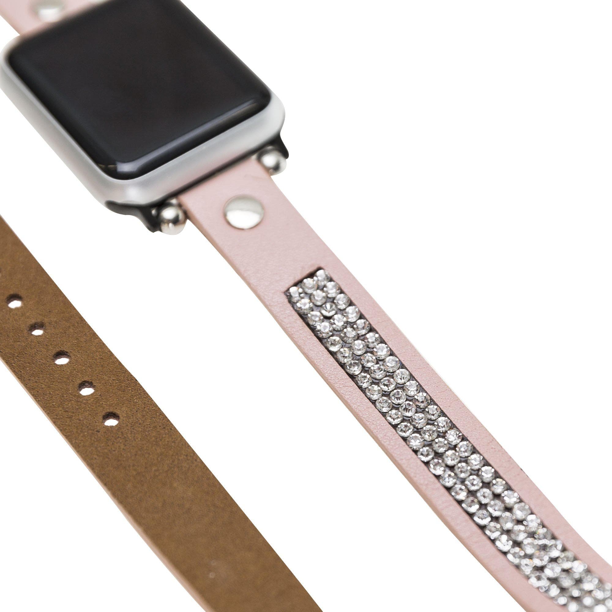 Crystal Ferro Double Tour Style Genuine Leather Apple Watch Bands