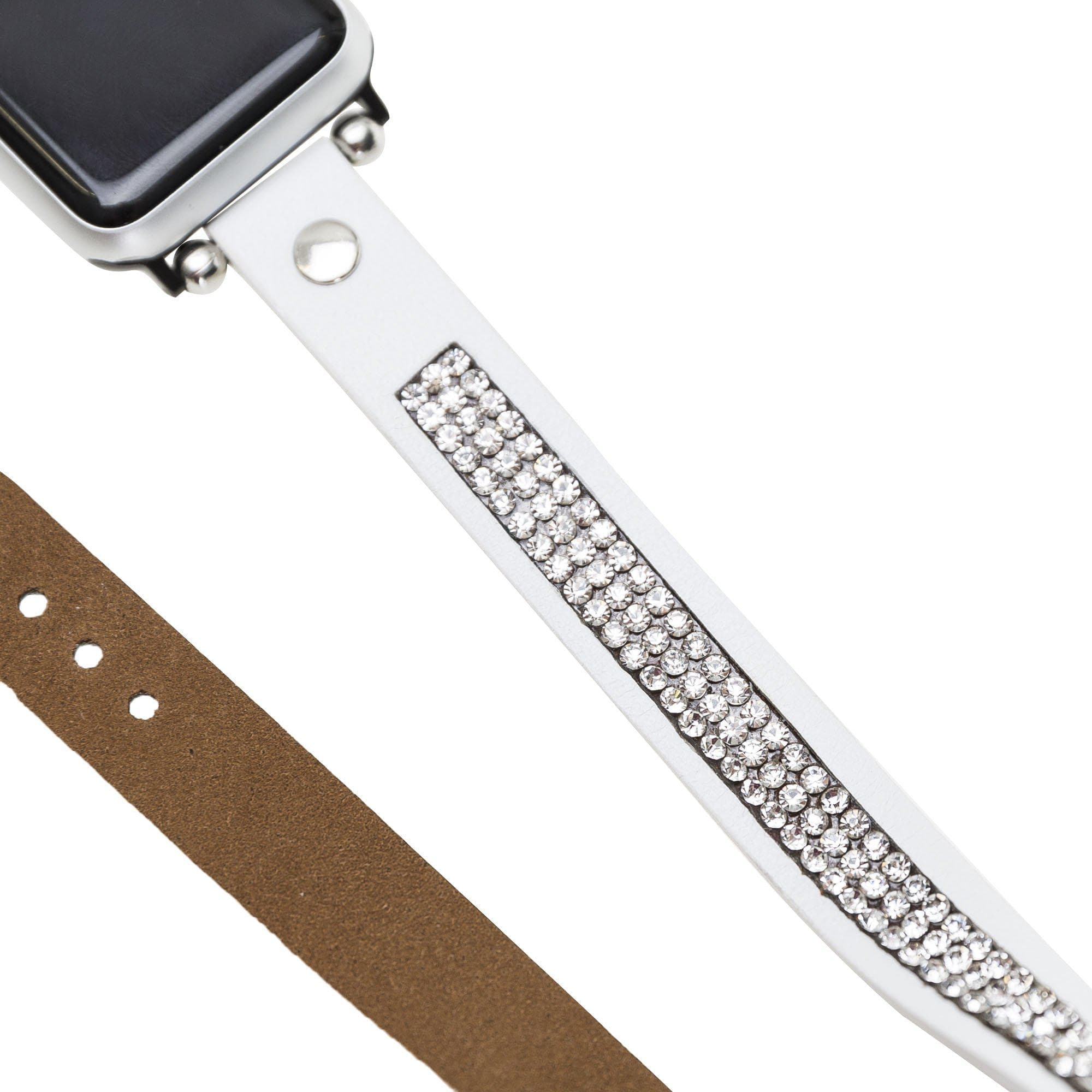 Leather Apple Watch Bands - Crystal Ferro Double Tour Style