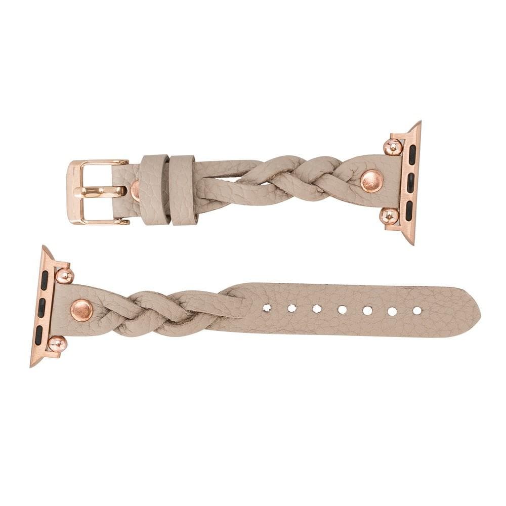 Leather Apple Watch Bands - Ferro Braided Wanda Rose Gold Trok Style