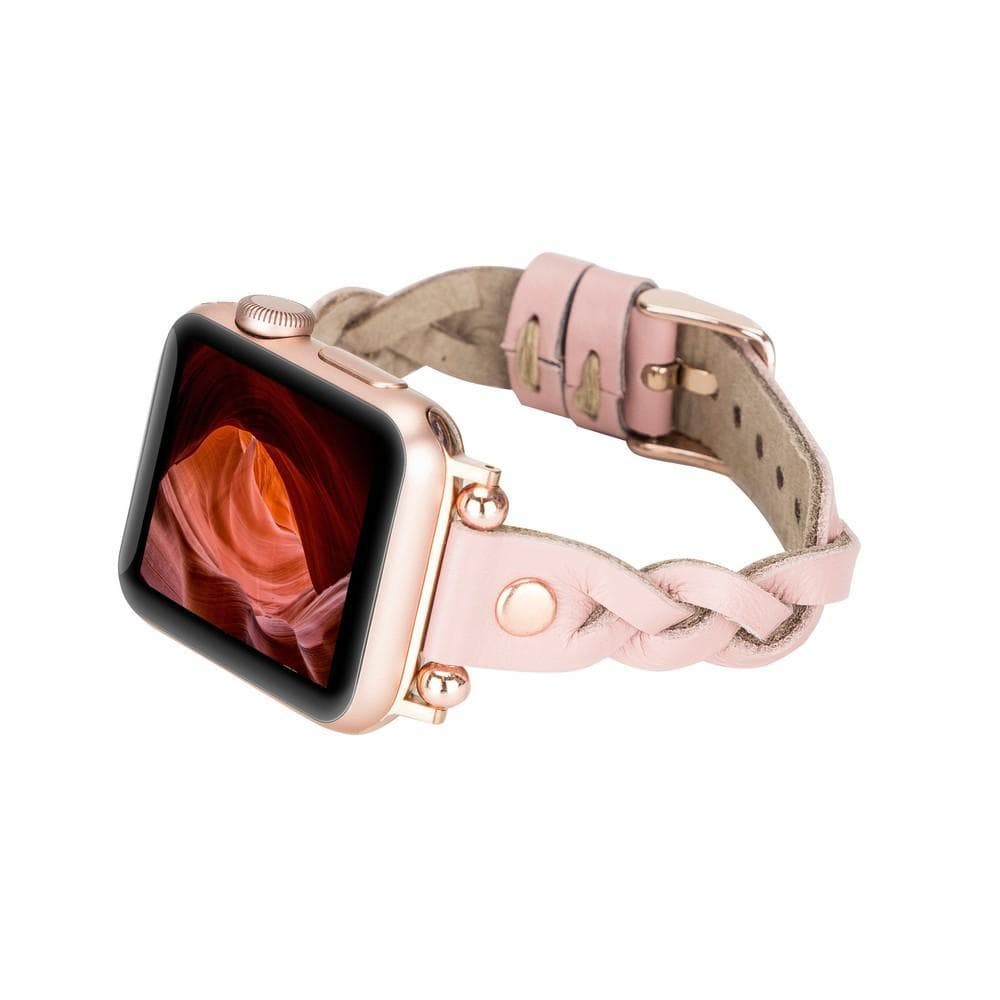 Leather Apple Watch Bands - Ferro Braided Wanda Rose Gold Trok Style