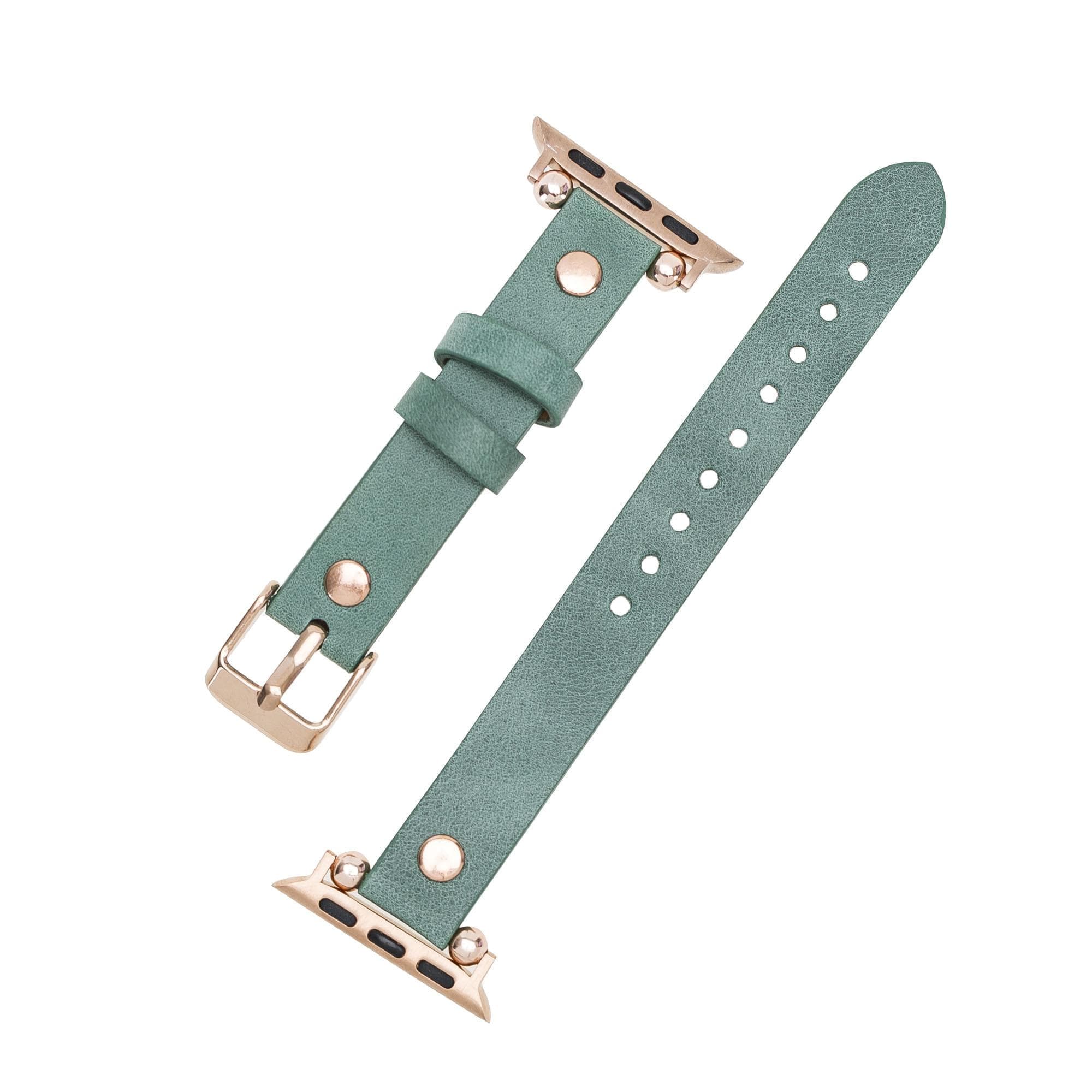 Leather Apple Watch Bands - Ferro Rose Gold Trok Style