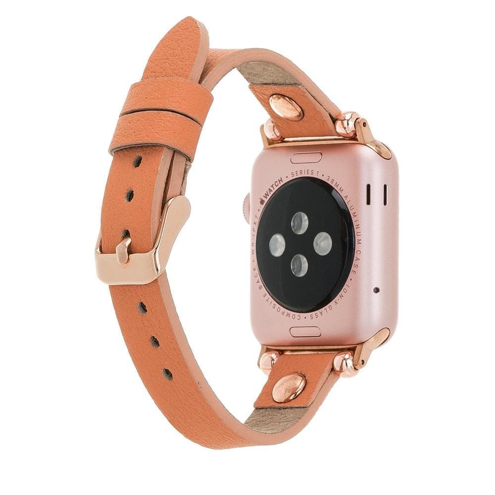 Leather Apple Watch Bands - Ferro Rose Gold Trok Style