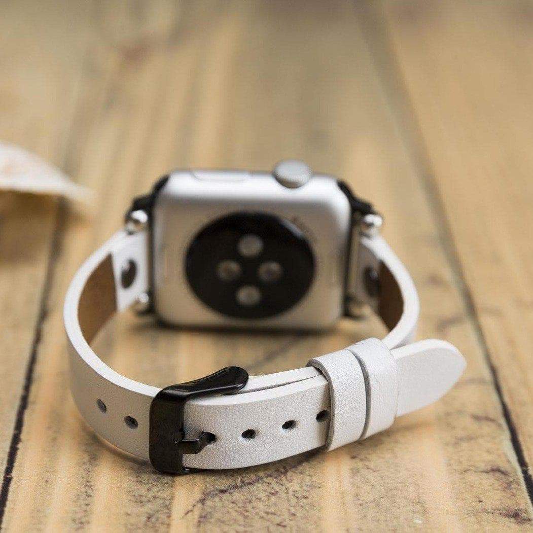 Leather Apple Watch Bands - Ferro Silver Trok Style