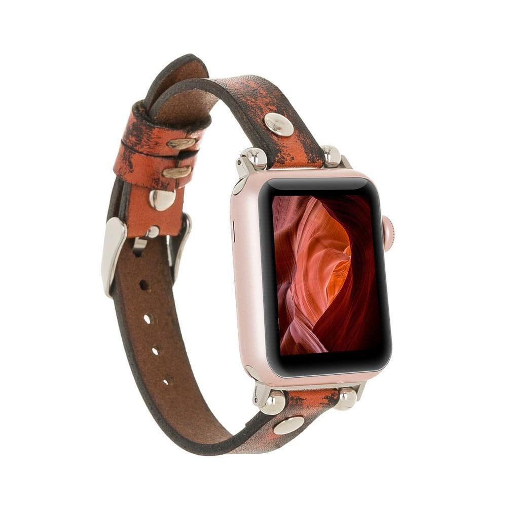 Leather Apple Watch Bands - Ferro Silver Trok Style