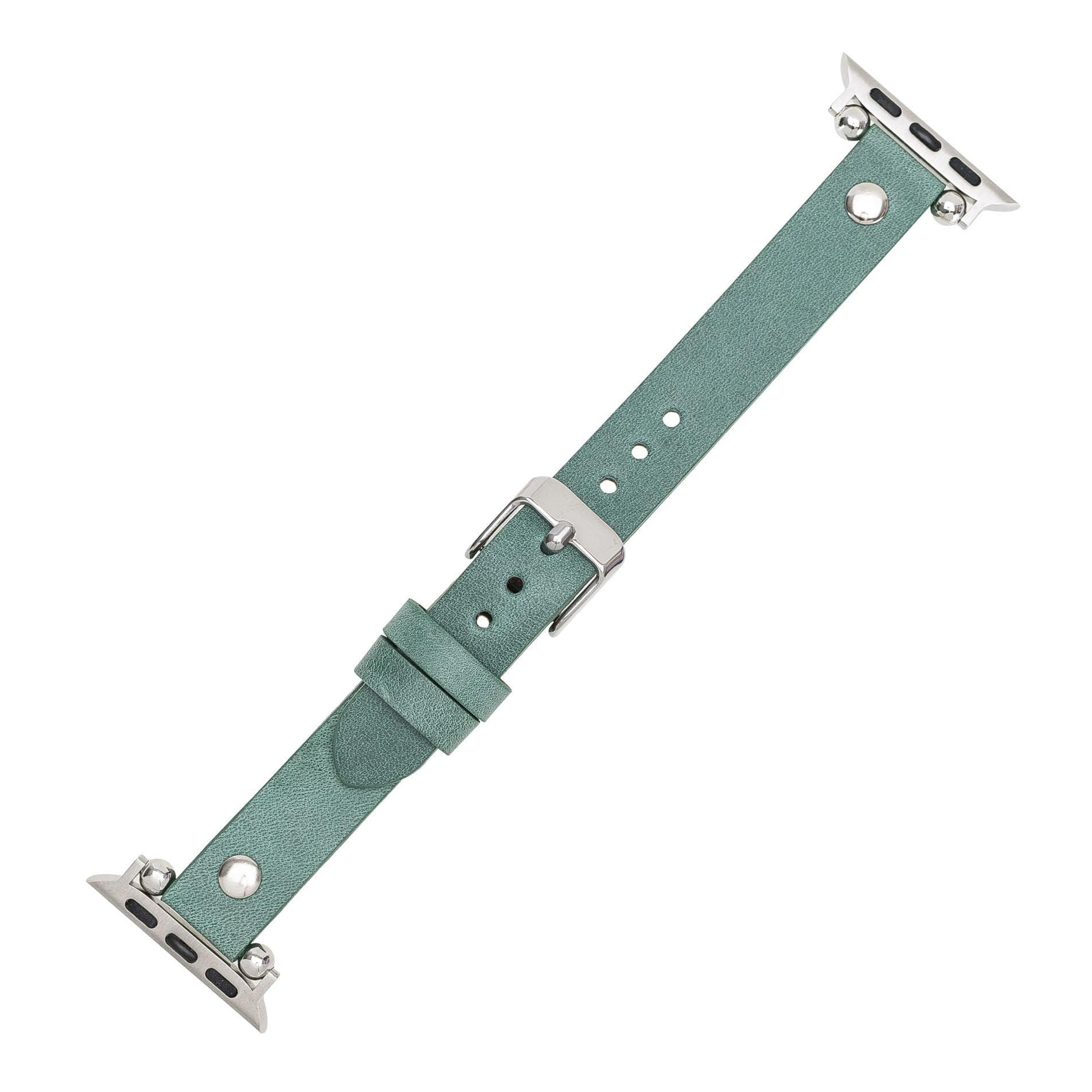 Leather Apple Watch Bands - Ferro Silver Trok Style