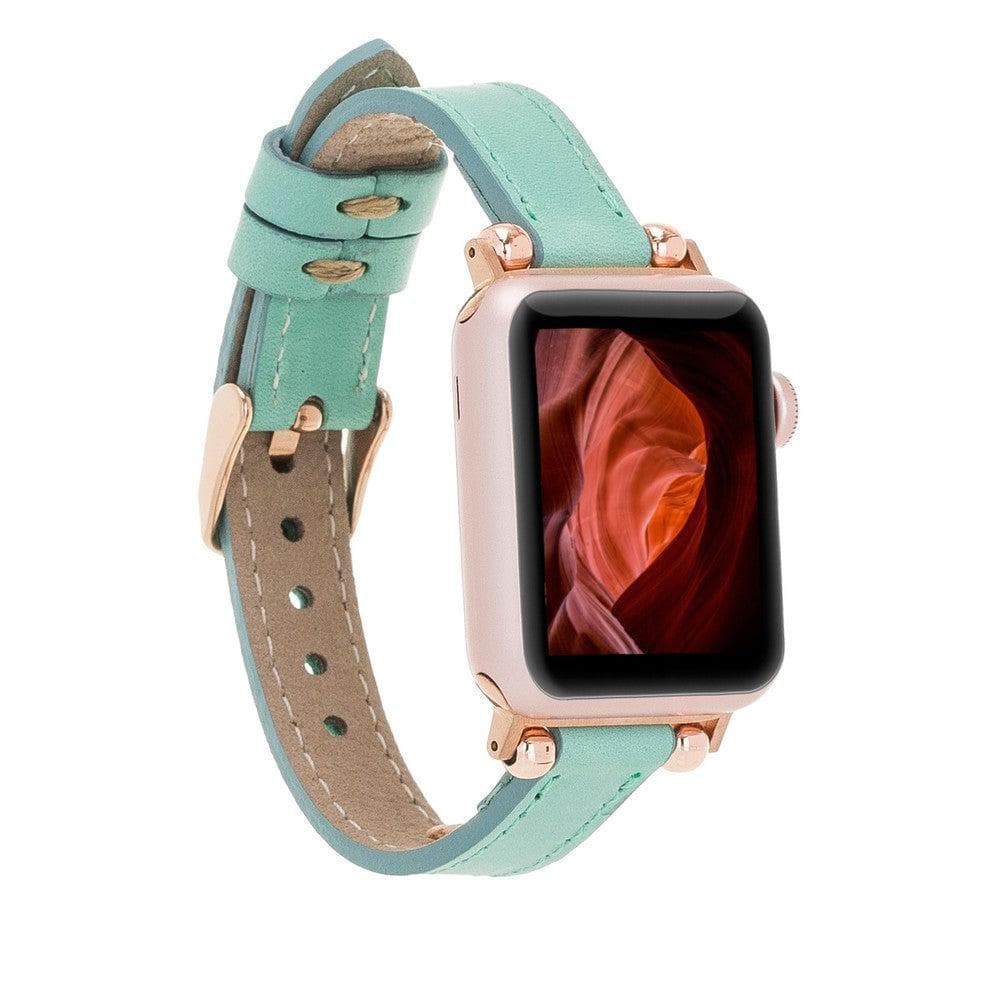 Leather Apple Watch Bands - Ferro Rose Gold Trok Style