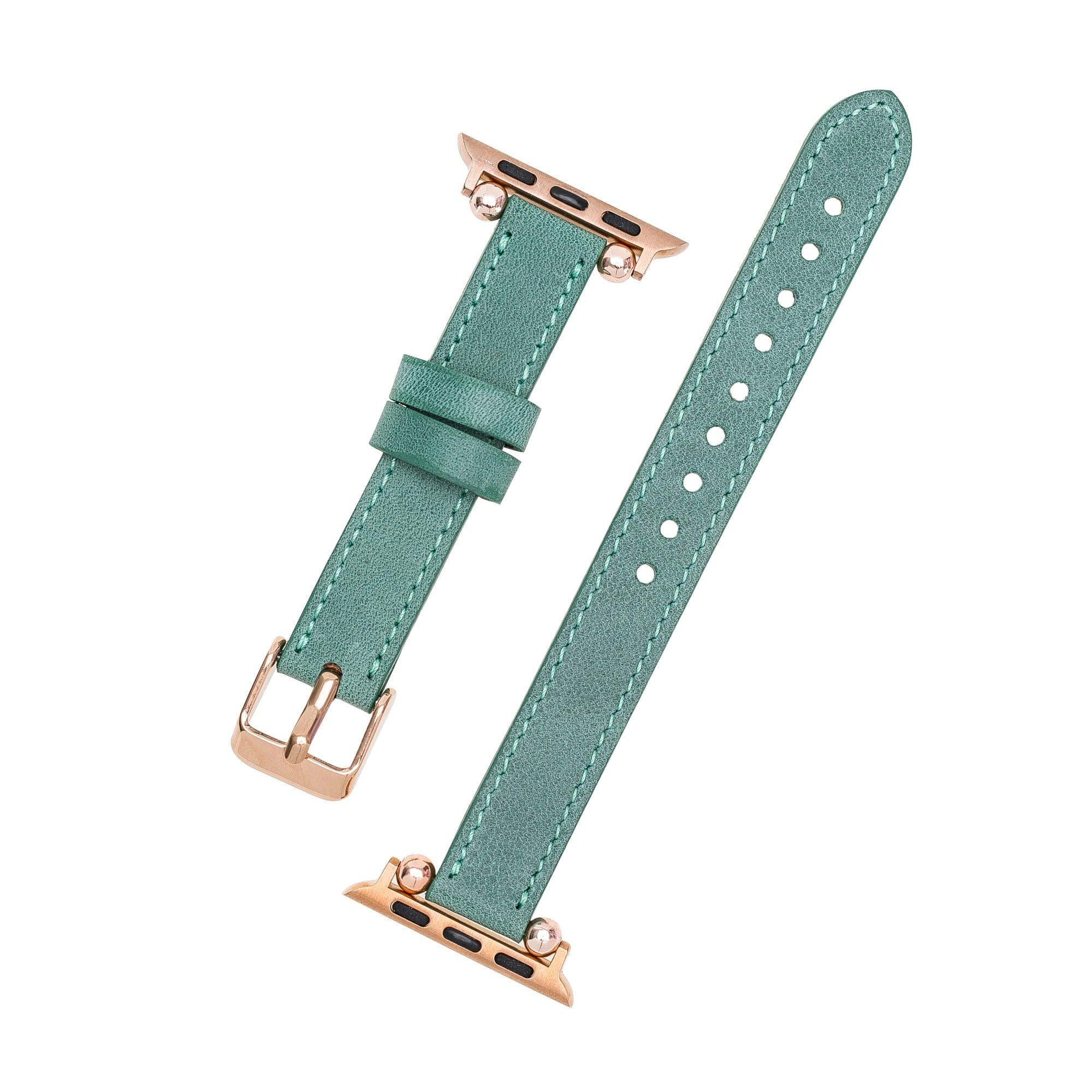 Leather Apple Watch Bands - Ferro Rose Gold Trok Style