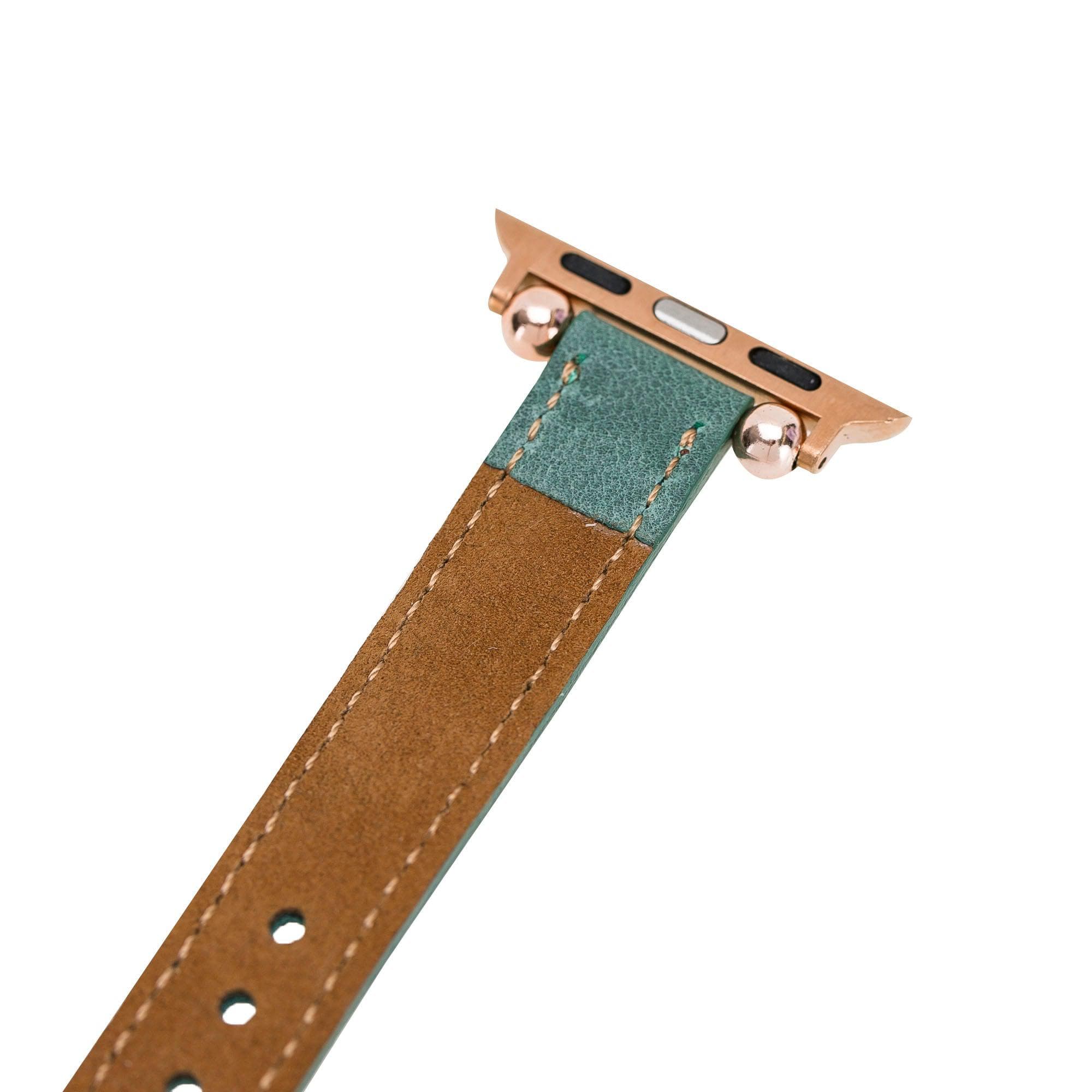 Leather Apple Watch Bands - Ferro Rose Gold Trok Style