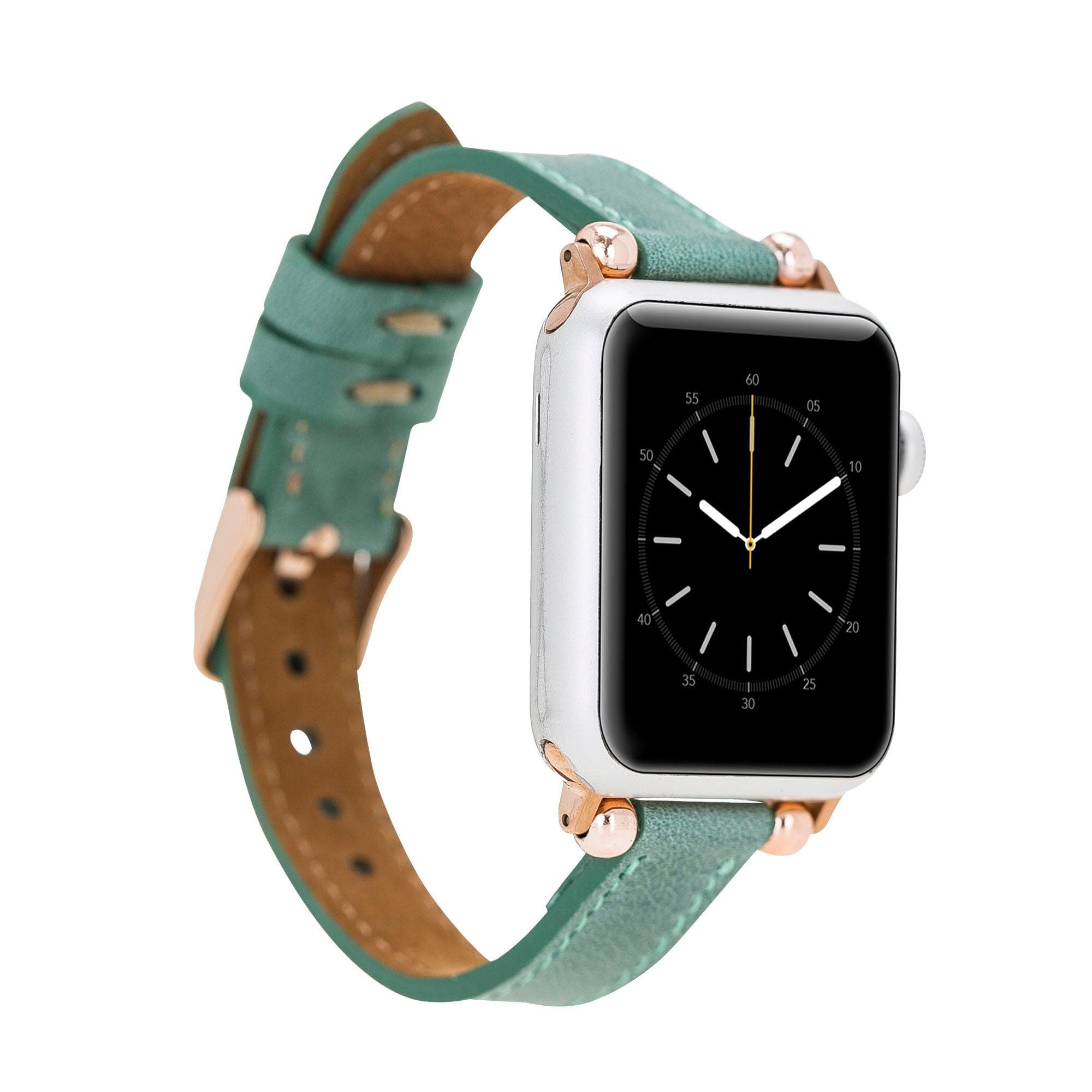 Leather Apple Watch Bands - Ferro Rose Gold Trok Style