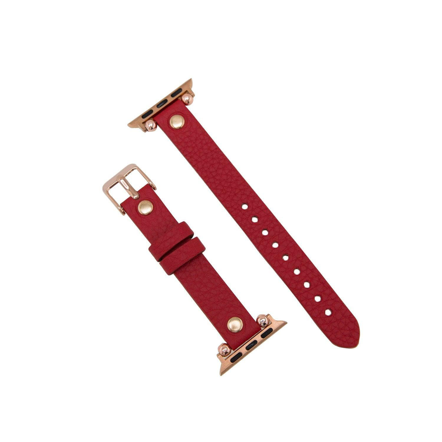 Leather Apple Watch Bands - Ferro Rose Gold Trok Style