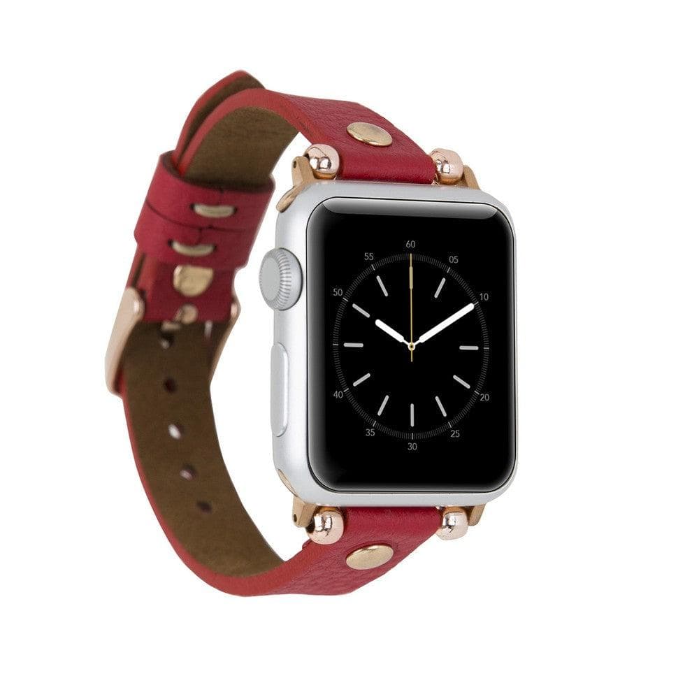 Leather Apple Watch Bands - Ferro Rose Gold Trok Style