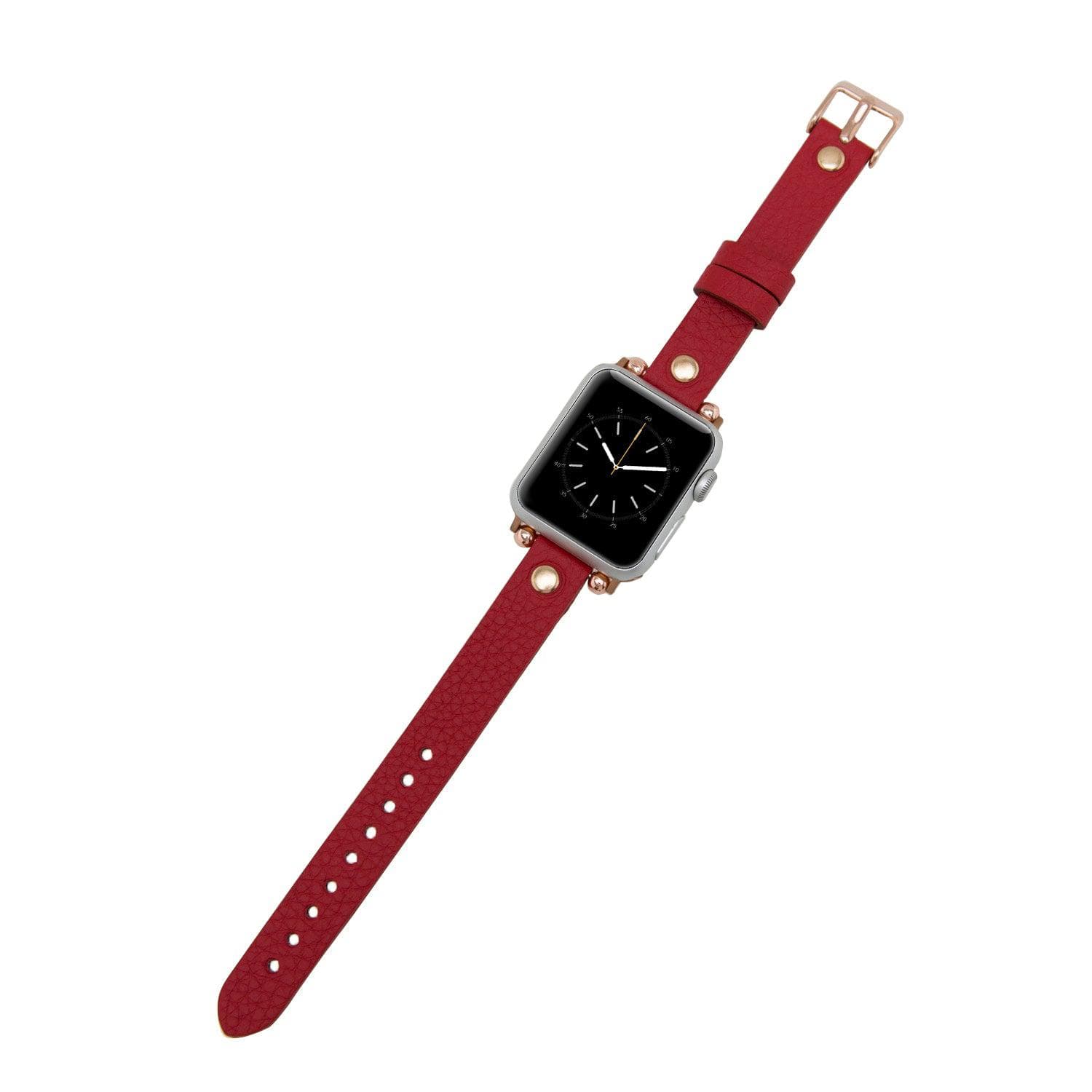 Leather Apple Watch Bands - Ferro Rose Gold Trok Style